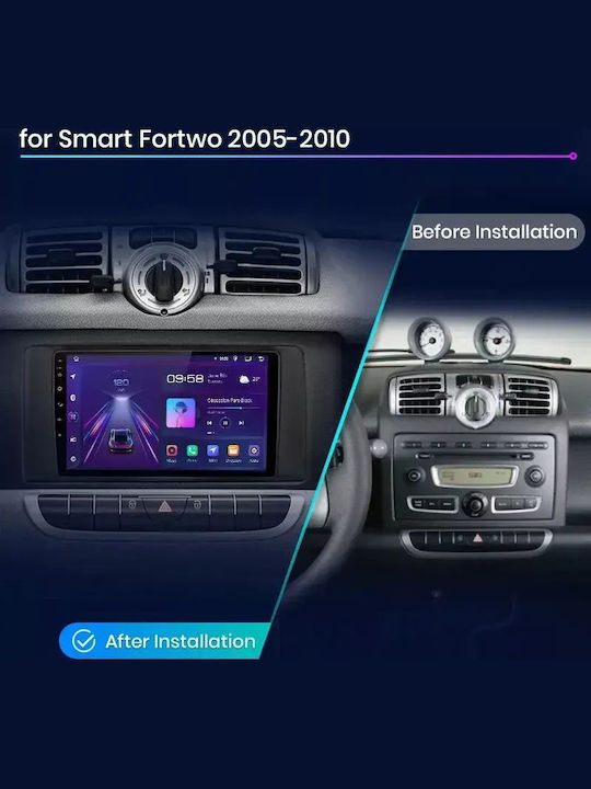 Auto-Audiosystem FürZwei Smart FürZwei 2015 Bluetooth USB Eingebautes Wi-Fi GPS Apple CarPlay Android Auto Mit 9 Zoll Touchscreen
