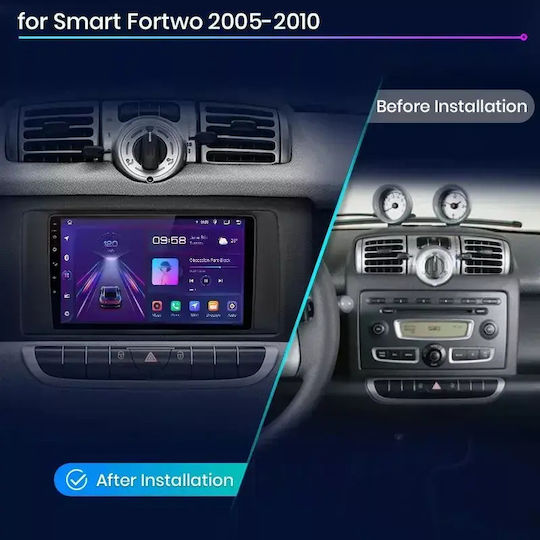 Car Audio System for Smart ForTwo 2015 (Bluetooth/USB/WiFi/GPS/Apple CarPlay/Android Auto) with 9" Touch Screen