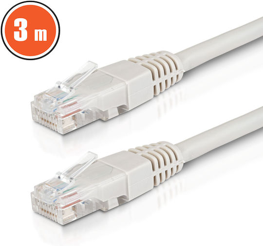 Utp Кат6 Мрежов Кабел 3м Rj45 Интернет Пач Сив