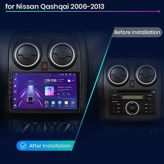 Car Audio System for Nissan Qashqai 2007 Bluetooth USB WiFi GPS Apple CarPlay Android Auto with 9" Touch Screen
