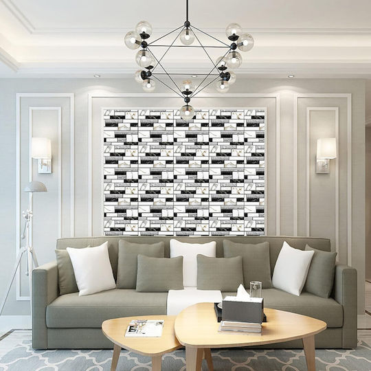 Panouri Decorative 3D Autoadezive Gri 30x30cm 10 Bucăți Panouri Decorative 3D Autoadezive Gri 30x30cm 10 Bucăți