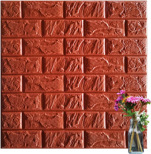 Panouri Decorative 3D Spumă Autoadezive Maro 35x38cm 10 Bucăți