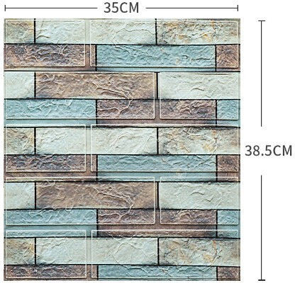 Panouri Decorative 3D De Perete Spumă Autoadezive Multicolore 35x38cm 10 Bucăți