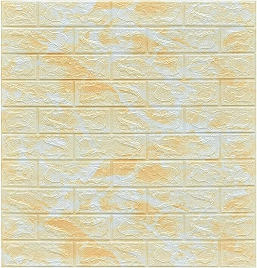 Panouri Decorative 3D Din Spumă Autoadezive Galbene 70x77cm 10 Bucăți