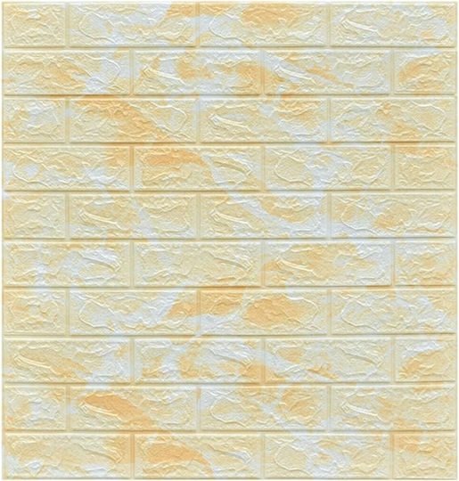 Panouri Decorative 3D Din Spumă Autoadezive Galbene 70x77cm 10 Bucăți