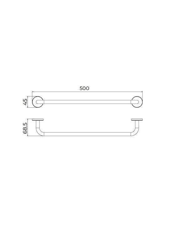 Imex Badezimmerhaken Doppel Wandhalterung mit Schrauben 60x20cm Inox Rosa