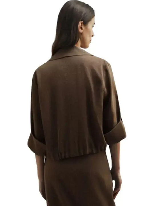 Marella Κοντό Γυναικείο Σακάκι Brown