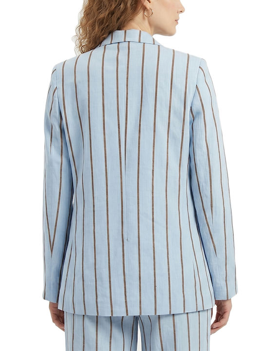 Matchbox Women's Blazer Brown- Blue
