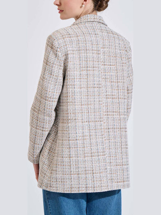 Bill Cost Sacou Dama Lung Din Tweed Bej