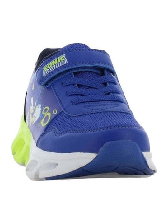 Kids Sneakers Anatomic with Hoop & Loop Closure & Lights Blue