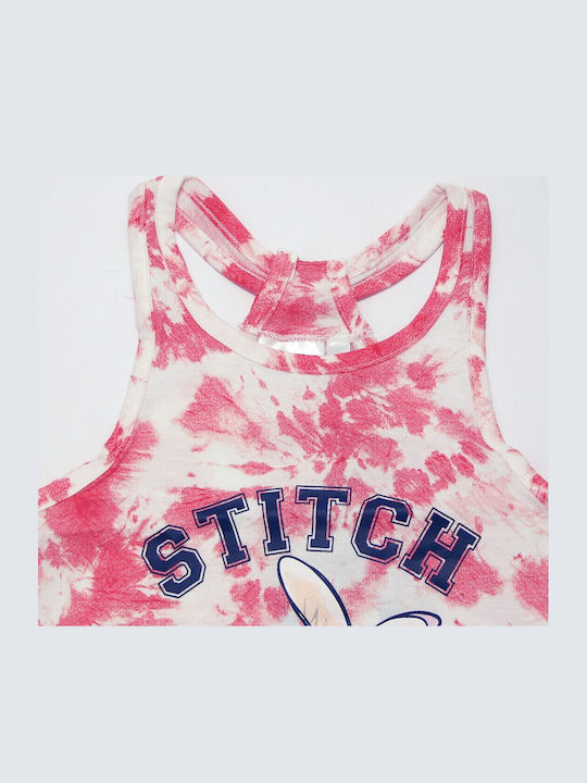 Stitch Παιδικό Φόρεμα Λευκό/ροζ