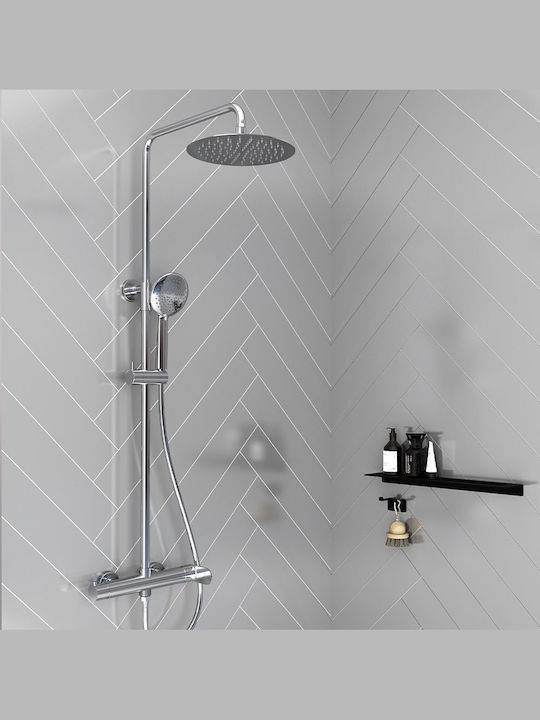 Orabella Aspen Adjustable Shower Column with Bathtub Mixer Bronze