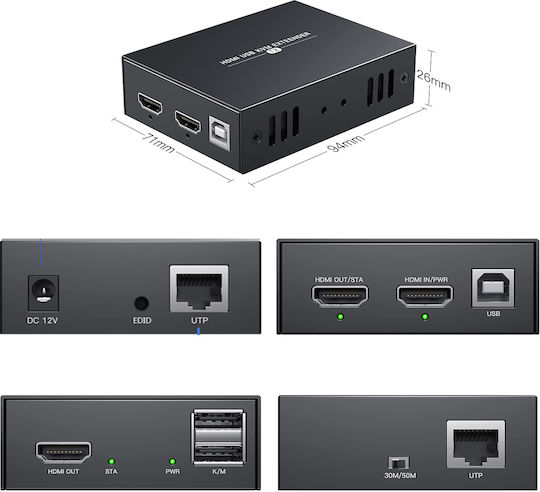 JOB-B097869LY6 Comutator KVM și de Date cu HDMI USB Audio Ethernet