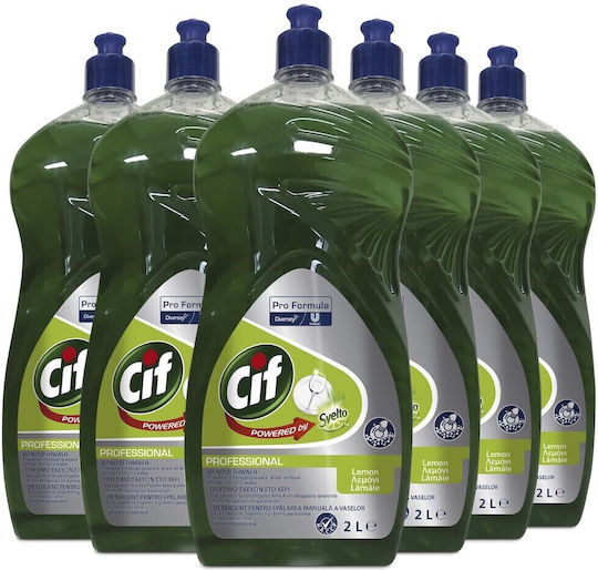 Cif Professional Zitronen Pack – Universelles Reinigungsmittel Handspülmittel Zitronenduft 6x2 L