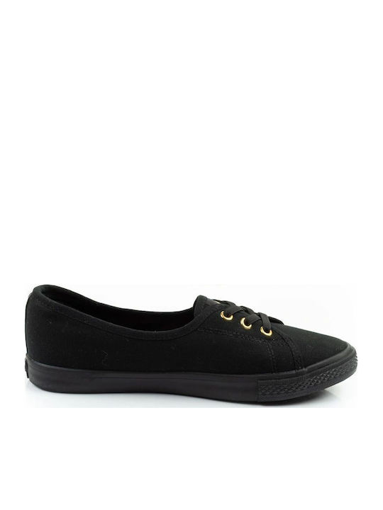 Damen Slip-Ons Stoff Schwarz