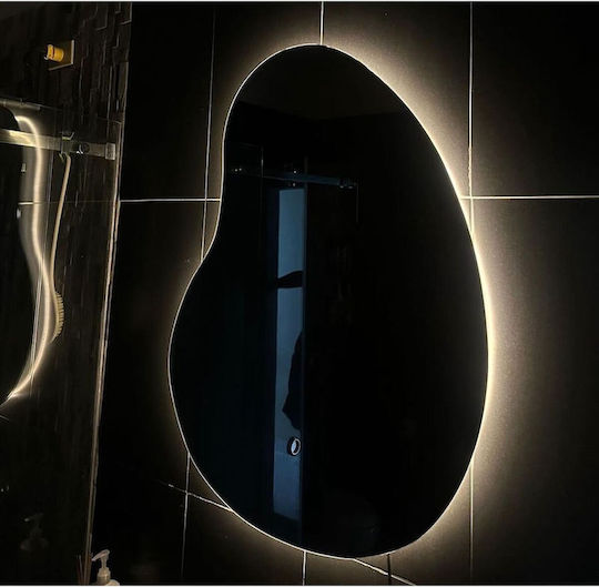 SteweHome Καθρέπτης Μπάνιου Led 55x55cm Καφέ