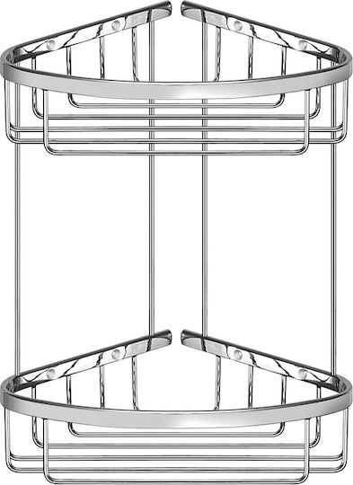 Sanco Eckmontierte Metallische Badezimmerregal Braun