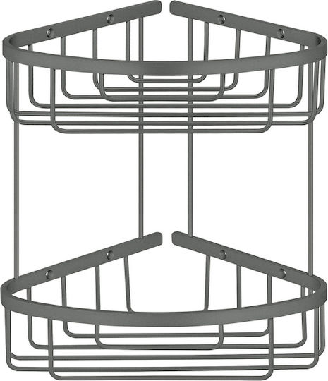 Sanco 00009-M101 Eckmontierte Metallische Badezimmerregal Weiß