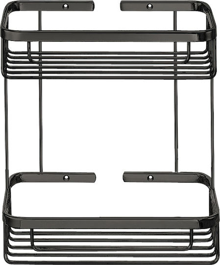 Sanco Wandmontiertes Badezimmerregal Metallisch Braun