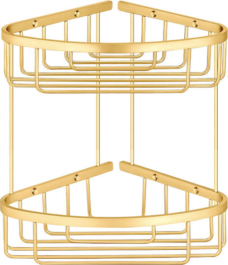 Sanco Eckmontierte Metallische Badezimmerregal Braun