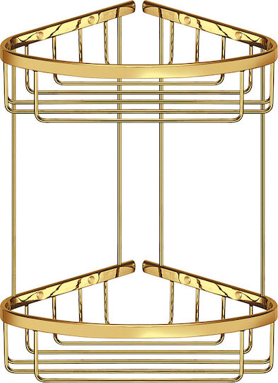 Sanco Eckmontierte Metallische Badezimmerregal Braun