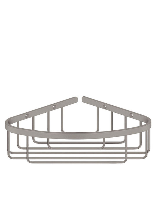 Sanco 00008-M101 Corner Wall Mounted Bathroom Shelf Metallic White