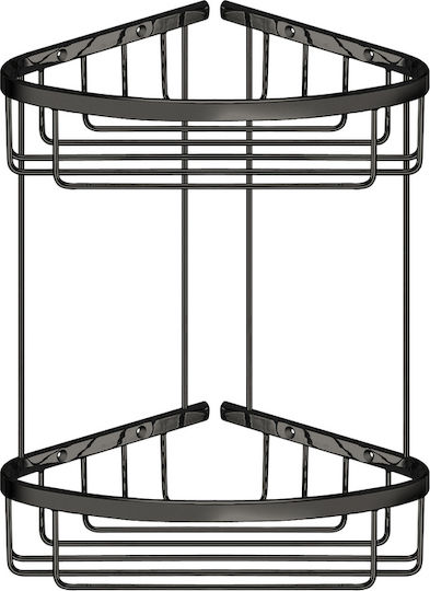 Sanco Eckmontierte Metallische Badezimmerregal Braun