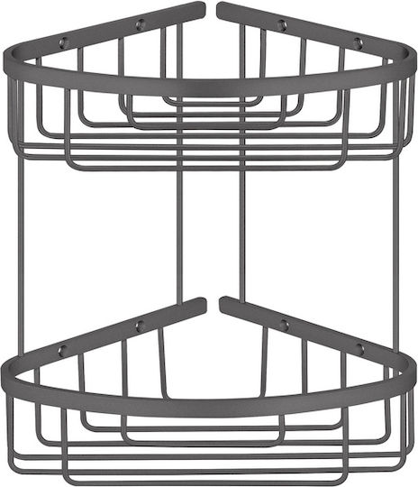 Sanco Corner Wall Mounted Bathroom Shelf Metallic Gray