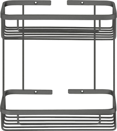 Sanco Wandmontiertes Badezimmerregal Metallisch Grau