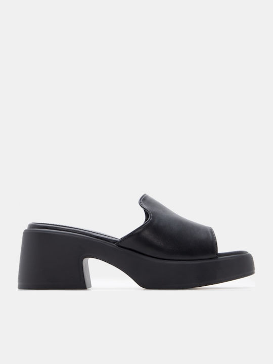 Mules With Low Heel In Black Colour