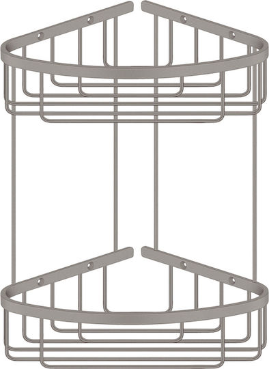Sanco 00009-M118 Eck Wandmontierte Badezimmerregal Metallisch Grau