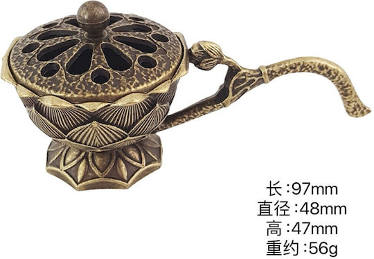 Suport Pentru Bețe De Tămâie Flippy Aliaj De Zinc Model Lotus Ignifug 9.7 X 4.8 X 4.7 Cm Bronz