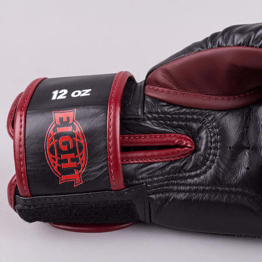 8 Weapons Leather Boxing Gloves for Competition Black