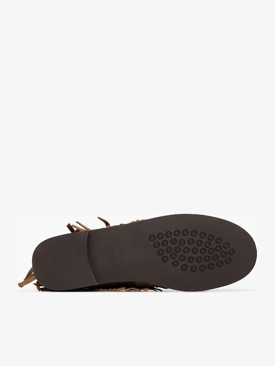 Leather Women's Loafers In Brown Colour