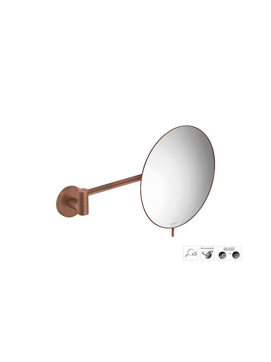 Sanco Magnifying Brown Bathroom Mirror