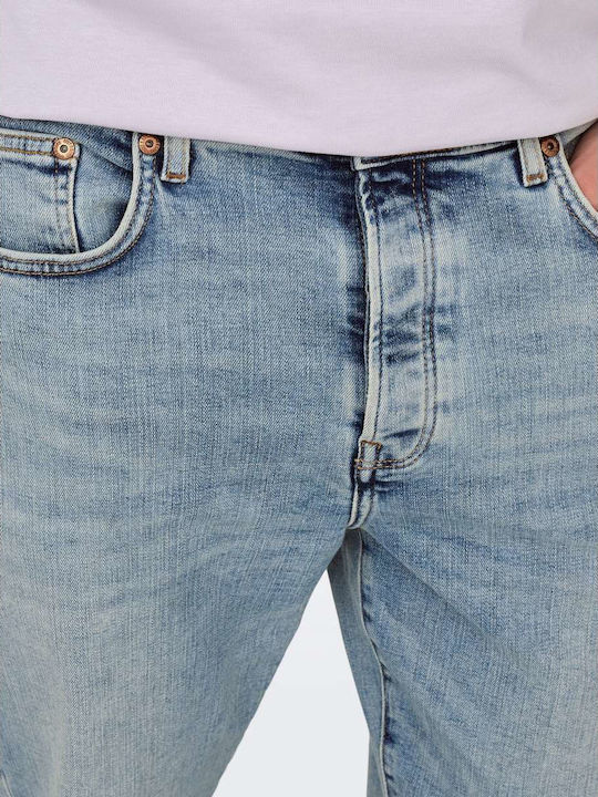Ανδρικό Παντελόνι Τζιν με Relaxed Tapered Εφαρμογή Μπλε