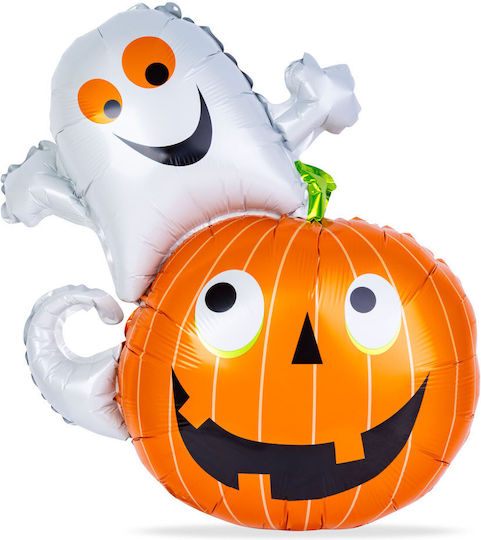 Set 10 Baloane Halloween Folie Portocalii Jumbo 80 cm
