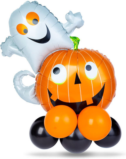 Set 10 Baloane Halloween Folie Portocalii Jumbo 80 cm