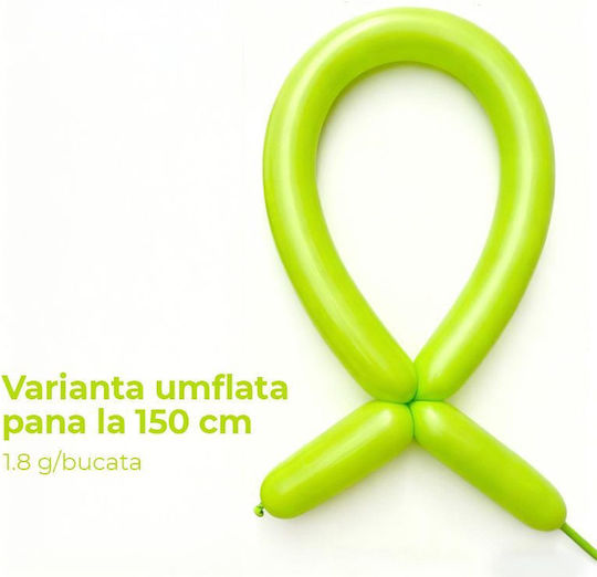 Compoziție cu 50 Baloane Flori Verzi cu LED 30 cm