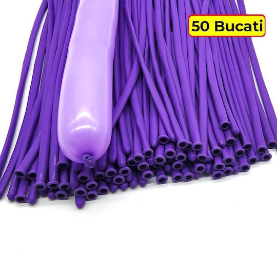 Compoziție cu 50 Baloane Flori Violet 30 cm
