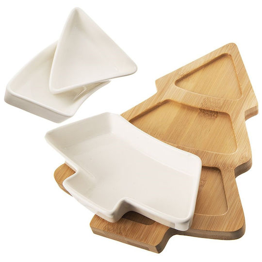 Orion Bol Decorativ din Porțelan Alb 28x20x4cm 4 Bucăți