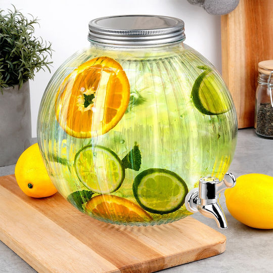 Excellent Houseware Glass Beverage Dispenser with Spigot 5.5lt