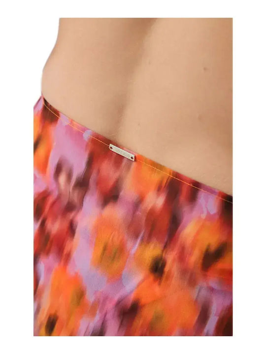 Minerva Γυναικείο Παρεό Μαντήλι Beachwear Λιλά-πορτοκαλί