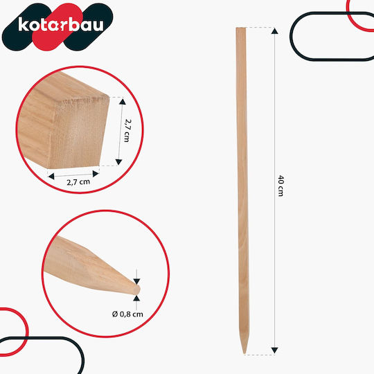 Kotarbau Holzpflanzenspieße Tomaten Gemüse Gartenstützen Bäume Sträucher 40 Cm Set 20 Stück
