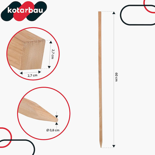 Kotarbau Holzpflanzenspieße Tomaten Gemüse Gartenstützen Bäume Sträucher 60 cm Set 10 Stück