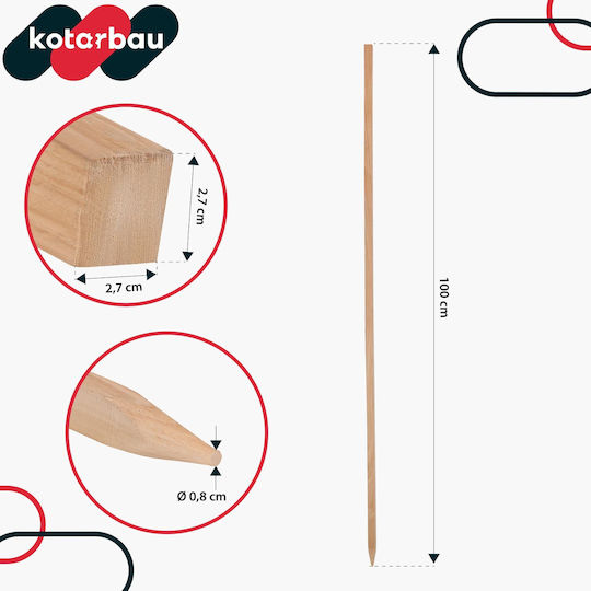 Kotarbau Дървени Колчета За Домати Зеленчуци Градина Поддръжка На Дървета Храсти 100 См Комплект 25 Бройки
