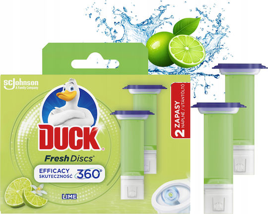 Duck Fresh Discs Bloc De Toaletă Cu Miros De Prospețime Lime 2x36ml