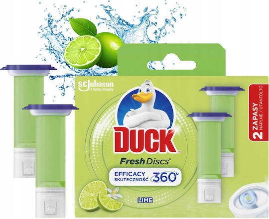 Duck Fresh Discs Bloc De Toaletă Cu Miros De Prospețime Lime 2x36ml