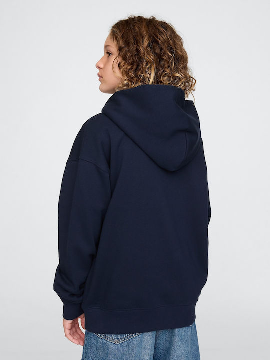 Langes Damen Sweatshirt mit Kapuze Navy