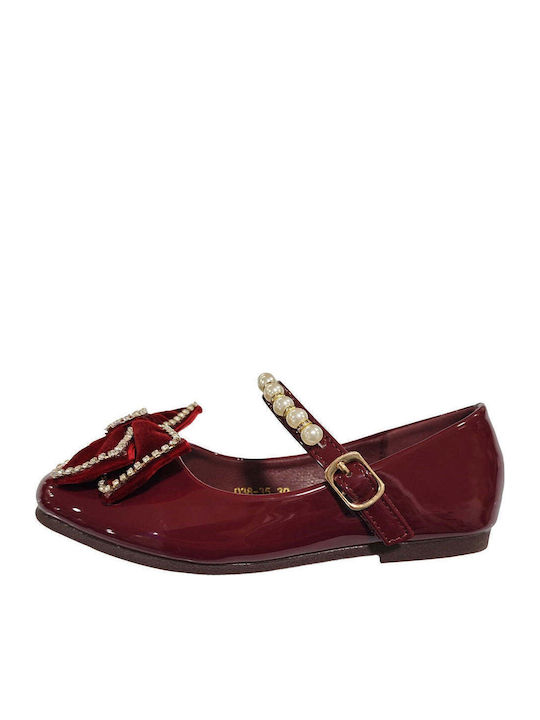 Kids Ballerinas with Hoop & Loop Closure Burgundy